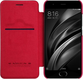 Кожаный чехол книжка Nillkin Qin Leather Case Q-LC XM-M6 для смартфонов Xiaomi Mi 6 Red